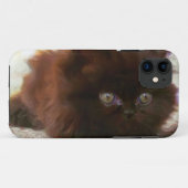 Coques Case-Mate iPhone Chaton persan noir (Dos (Horizontal))
