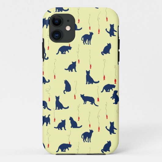 Coques Case-Mate iPhone Chatons bleus et poissons rouges (Dos)