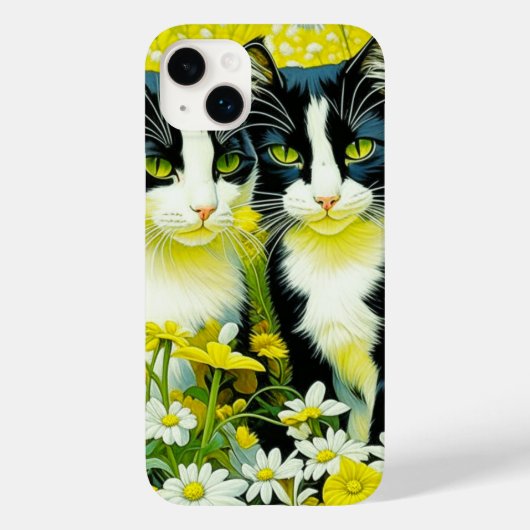 Coques Case-Mate iPhone Chats adorables assis dans un champ de marguerites (Verso)