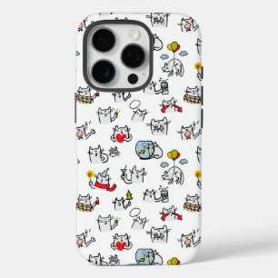 Coques iPhone 16 Pro Chats amusants, lait et magie.