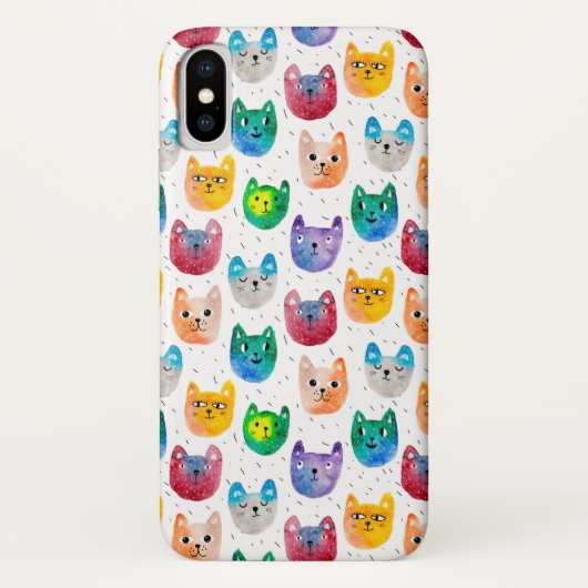 Coques Case-Mate iPhone Chats aquarelles et amis (Dos)