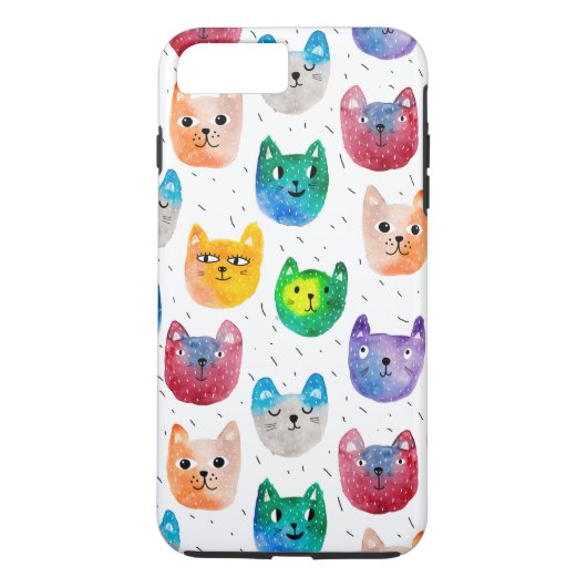 Coques Case-Mate iPhone Chats aquarelles et amis (Dos)