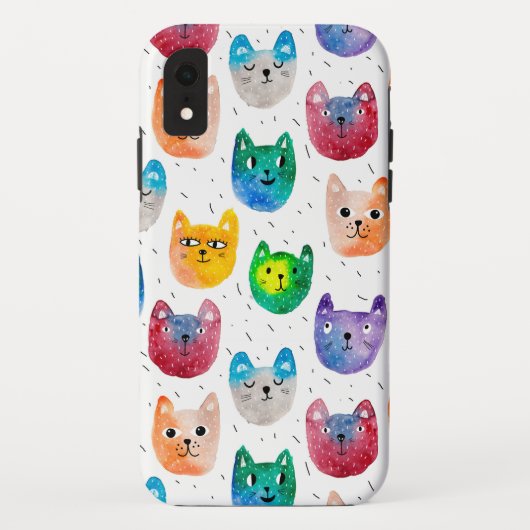 Coques Case-Mate iPhone Chats aquarelles et amis (Dos)