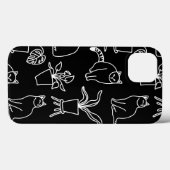 Coques Case-Mate iPhone Chats blancs en noir (Verso (horizontal))