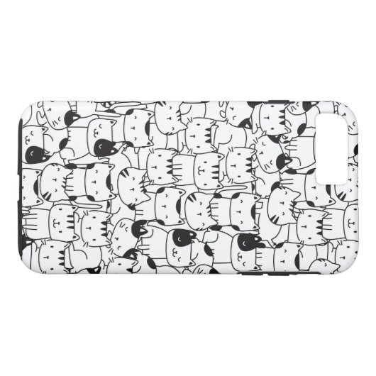 Coques Case-Mate iPhone Chats Blancs Et Noirs (Dos (Horizontal))