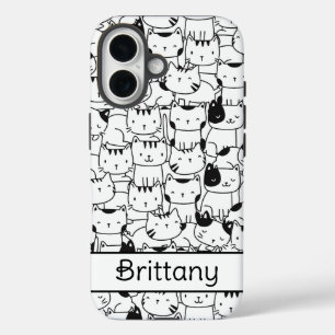 Coques iPhone 16 Chats Blancs Et Noirs