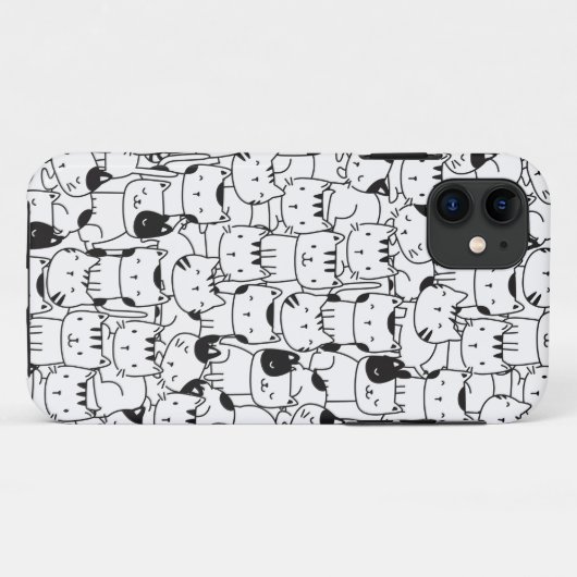 Coques Case-Mate iPhone Chats Blancs Et Noirs (Dos (Horizontal))