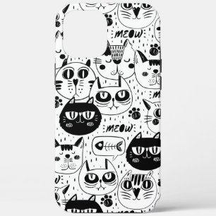 Case-Mate iPhone Case Chats blancs noirs face motif (tous les téléphones