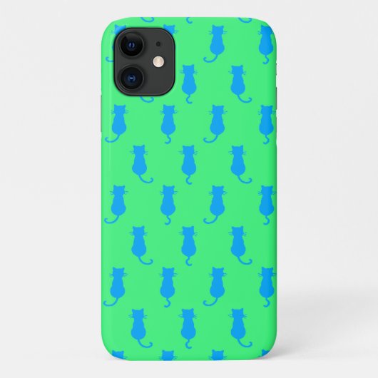 Coques Case-Mate iPhone Chats bleus fantaisistes Fun Forever Lime vert (Dos)