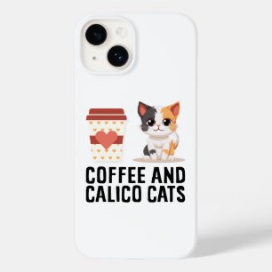 Coque Pour iPhone 14 Chats Calico et Café Chat Calico Drôle