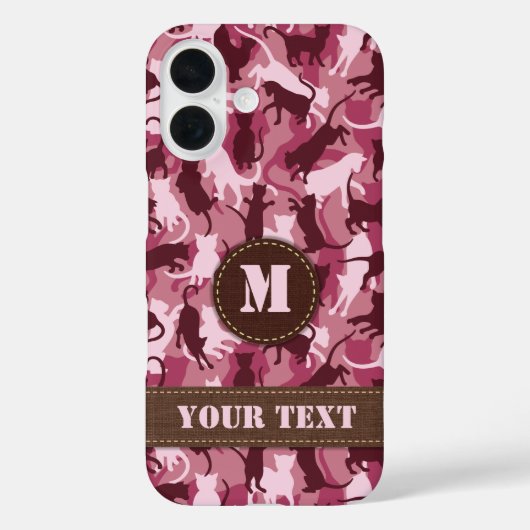 Coques Case-Mate iPhone Chats Camouflage rose (Verso)