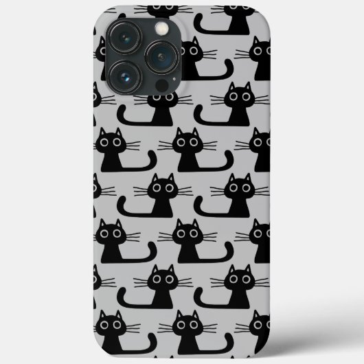 Coques Case-Mate iPhone Chats chats chaton noir Motif gris et noir (Verso)