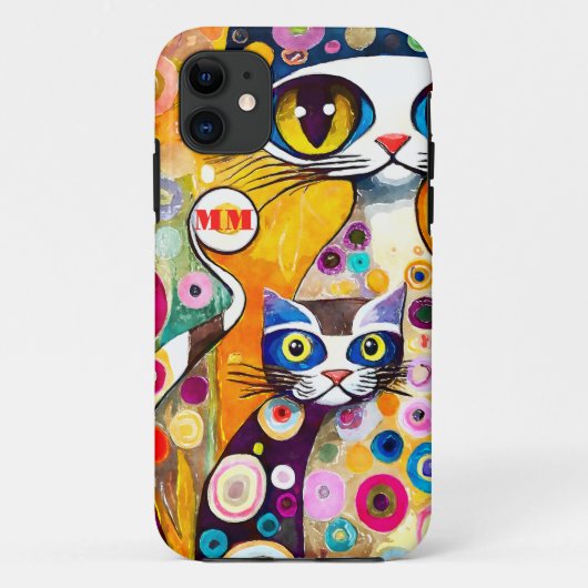 Coques Case-Mate iPhone Chats cool Abstraits (Dos)