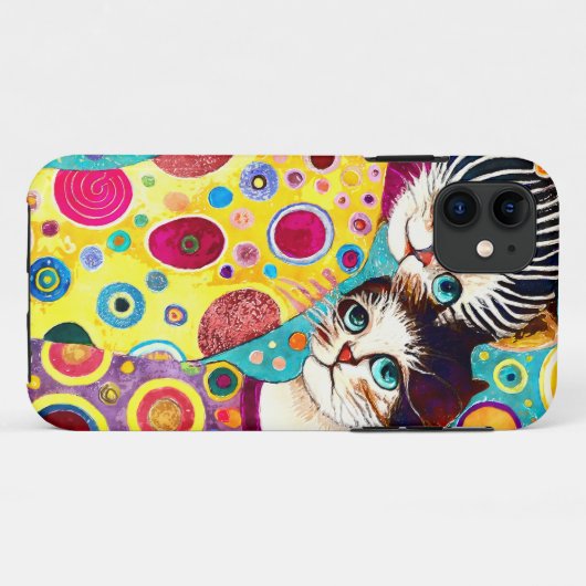 Coques Case-Mate iPhone Chats cools abstraits fous (Dos (Horizontal))