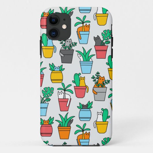 Coques Case-Mate iPhone Chats dans les pots à fleurs (Dos)