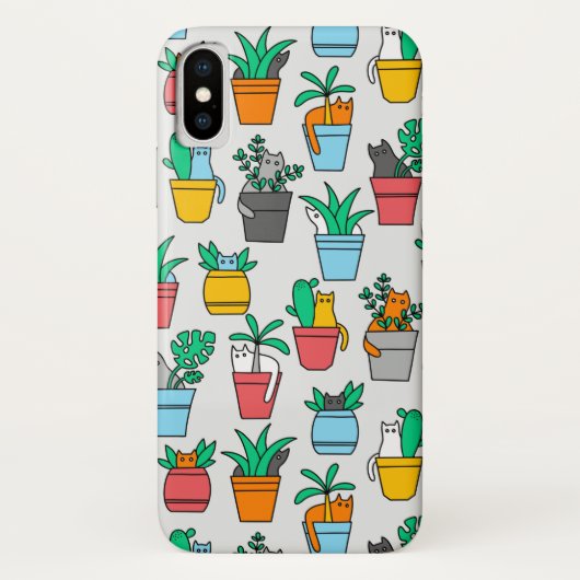 Coques Case-Mate iPhone Chats dans les pots à fleurs (Dos)