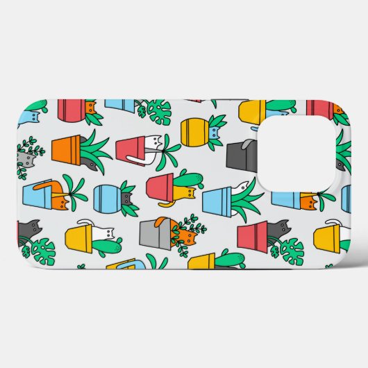 Coques Case-Mate iPhone Chats dans les pots à fleurs (Verso (horizontal))