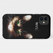 Coques Case-Mate iPhone Chats de Badass - yeux verts (Dos (Horizontal))