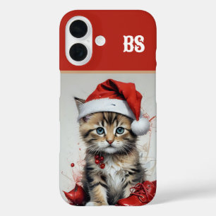 Coques iPhone 16 Chats de fête en costumes de Noël - Vibrations des