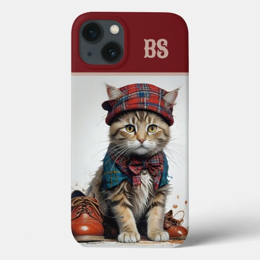 Coques Case-Mate iPhone Chats écossais déguisé - chats tartans charmants (Verso)