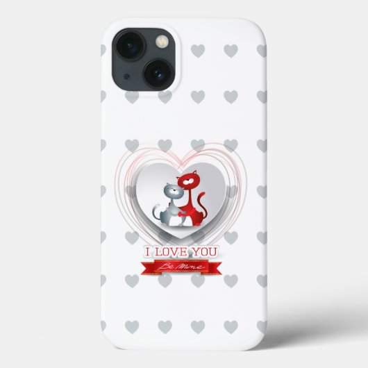 Coques Case-Mate iPhone Chats en amour avec coeur (Verso)