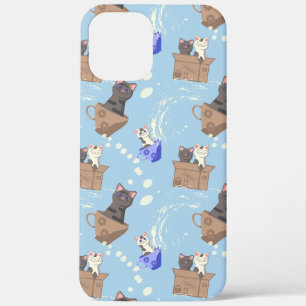 Case-Mate iPhone Case Chats en boîte et gouttes de lait sur bleu