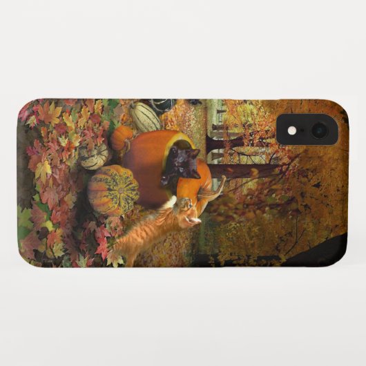 Coques Case-Mate iPhone Chats en 😸 d'automne  (Dos (Horizontal))