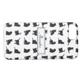 Coques Case-Mate iPhone Chats en Silhouette noire Motif avec prénom (Dos (Horizontal))