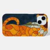 Coques Case-Mate iPhone Chats en vitrail et conception d'art de tournesols (Verso (horizontal))