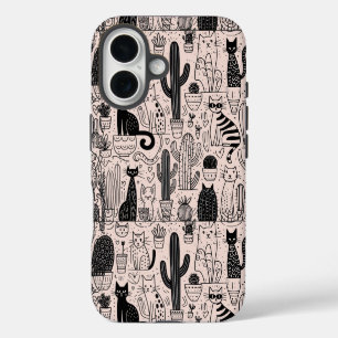 Coques iPhone 16 Chats et cactus drôles