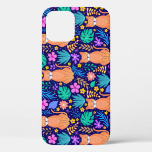 Case-Mate iPhone Case Chats et fleurs tropicales : Motif foncé