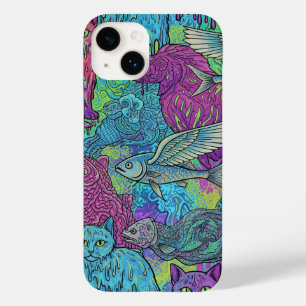Coque Pour iPhone 14 Chats et poissons par Natasha Us