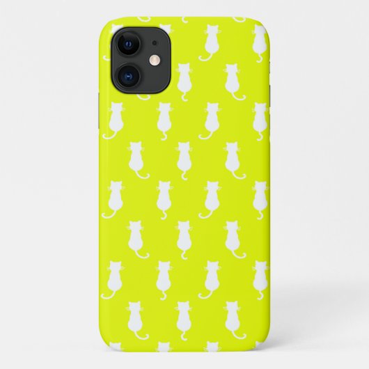 Coques Case-Mate iPhone Chats Fantaisistes Forever Chats Blancs Jaune (Dos)