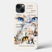 Coques Case-Mate iPhone Chats gracieux Aquarelle Typographie (Verso)