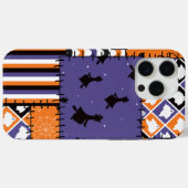 Coques Case-Mate iPhone Chats Halloween Patchwork sorcières (Verso (horizontal))