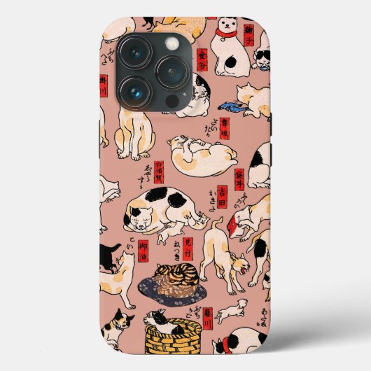 Coques Case-Mate iPhone chats japonais Ukiyo-e Funny kitty (Verso)