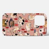 Coques Case-Mate iPhone chats japonais Ukiyo-e Funny kitty (Verso (horizontal))