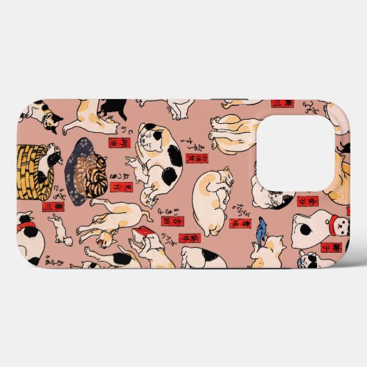 Coques Case-Mate iPhone chats japonais Ukiyo-e Funny kitty (Verso (horizontal))