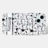 Coques Case-Mate iPhone Chats mignons noirs et blancs (Verso (horizontal))