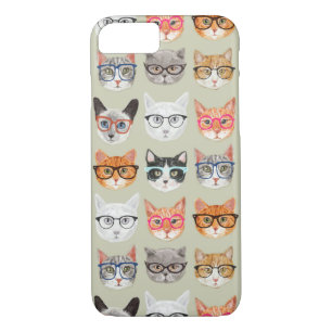 Coque iPhone 8/7 Chats mignons portant le motif en verre