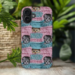 Coques iPhone 16 Plus Chats mignons Tricot bleu rose Fille<br><div class="desc">Chats mignons Tricot bleu rose Girly iPhone 16 Plus Coque dispose de chats mignons à travers rose et bleu kintted motif Parfait comme cadeau pour les amoureux de les chats pour Noël,  anniversaire,  vacances et plus. Conçu par ©2024 Evco Studio www.zazzle.com/store/evcostudio</div>