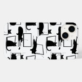 Coques Case-Mate iPhone Chats noirs assis sur des ordinateurs portables Mo (Verso (horizontal))