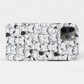 Coques Case-Mate iPhone Chats noirs et blancs mignons (Dos (Horizontal))