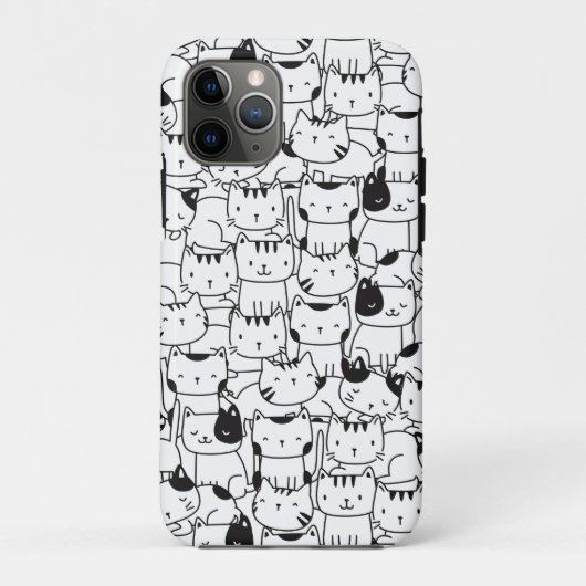 Coques Case-Mate iPhone Chats noirs et blancs mignons (Dos)
