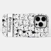 Coques Case-Mate iPhone Chats noirs et blancs mignons (Verso (horizontal))