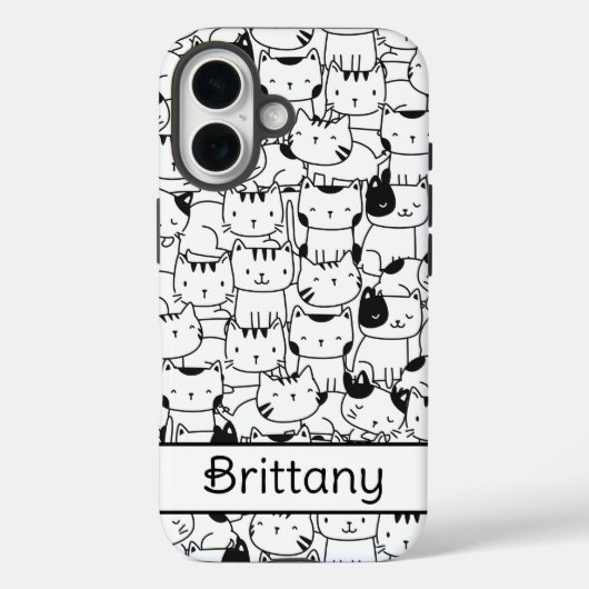 Coques Case-Mate iPhone Chats noirs et blancs mignons (Verso)