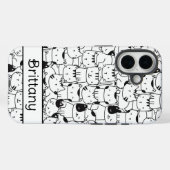 Coques Case-Mate iPhone Chats noirs et blancs mignons (Verso (horizontal))