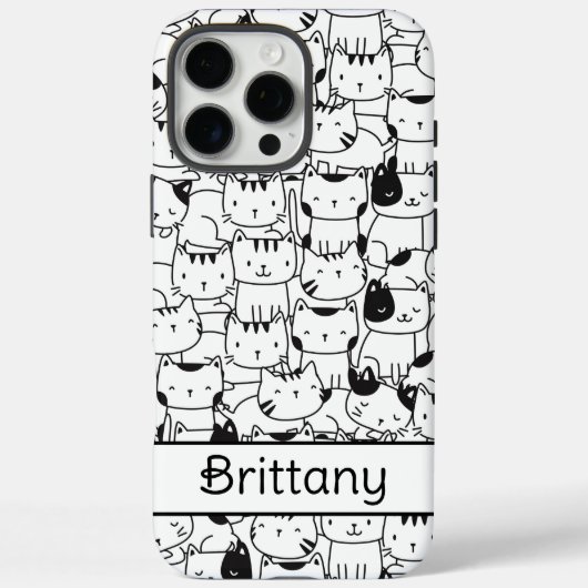 Coques Case-Mate iPhone Chats noirs et blancs mignons (Verso)