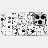 Coques Case-Mate iPhone Chats noirs et blancs mignons (Verso (horizontal))