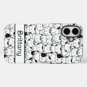 Coques Case-Mate iPhone Chats noirs et blancs mignons (Verso (horizontal))